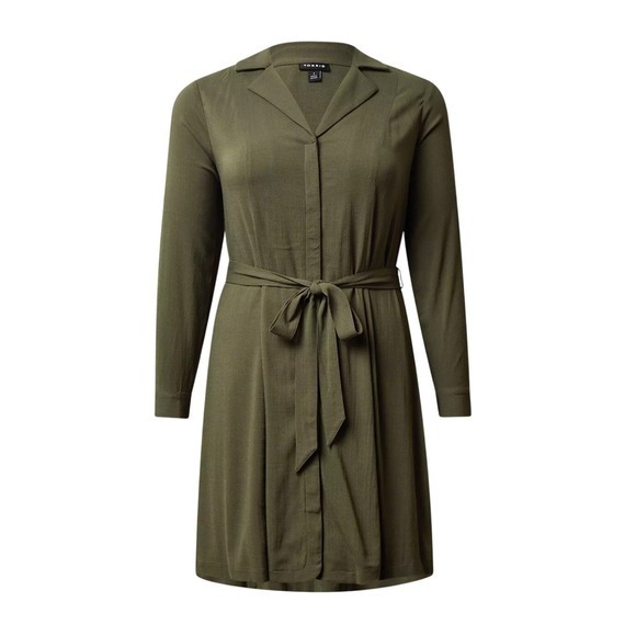 torrid Dresses & Skirts - Torrid Olive Mini Rayon Slub‎ Wrap Front Dress Size 4X NWT